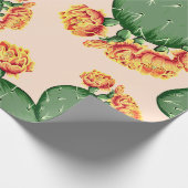 Trendy Bohemisch Prickly Pear Cactus & Blume Geschenkpapier (Ecke)