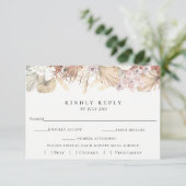 Trendy Bohemische Hochzeit RSVP mit Speisekarte (Stehend Vorderseite)