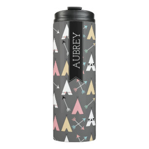 Trendy Bohemische Teepees u. Pfeile personalisiert Thermosbecher