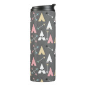 Trendy Bohemische Teepees u. Pfeile personalisiert Thermosbecher (Nach links gedreht)