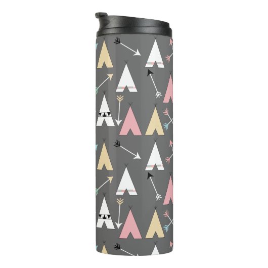 Trendy Bohemische Teepees u. Pfeile personalisiert Thermosbecher (Nach rechts gedreht)