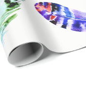 Trendy Bohemische WasserfarbenFedern Geschenkpapier (Rolleneckpunkt)