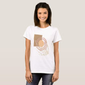 Trendy Boho Abstrakt Moon und Blume T-Shirt (Vorne ganz)