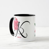 Trendy boho angepasste rote Blume Kirsty name Tasse (Vorderseite Links)