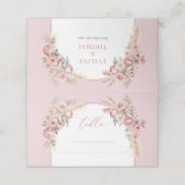 Trendy boho arch blush pink peonas pampas sage platzkarte (Außenseite Aufgefaltet)