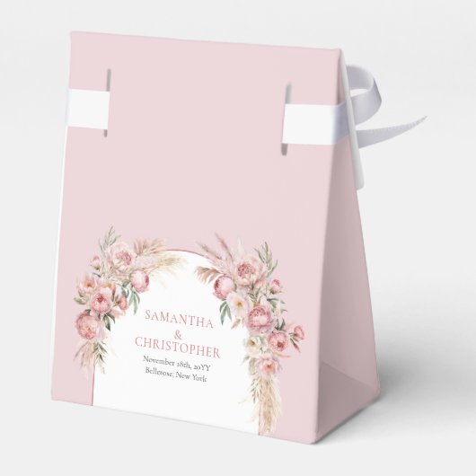 Trendy Boho arch soft peonics pampas eucalyptus Geschenkschachtel (Rückseite)