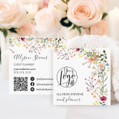 Trendy Boho Blumen-Event-Planer Logo qr Code Quadratische Visitenkarte