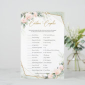 Trendy boho blush and green Cartoon Paare (Stehend Vorderseite)