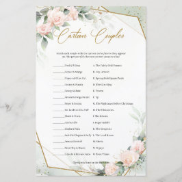 Trendy boho blush and green Cartoon Paare