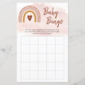 Trendy Boho Blush Pink Rainbow Copper Bingo Game (Vorderseite)
