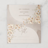 Trendy boho bogenneutrale Elfenbeinweiße Wildblume Platzkarte (Außenseite Aufgefaltet)