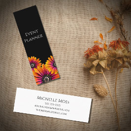 Trendy Boho Botanical Daisies Schwarz-weiß Mini Visitenkarte