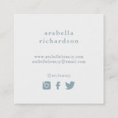 Trendy Boho Bouquet | Social Media Icons Quadratische Visitenkarte (Rückseite)