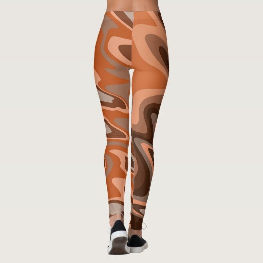 Trendy boho braun, Abstrakt Leggings (Rückseite)