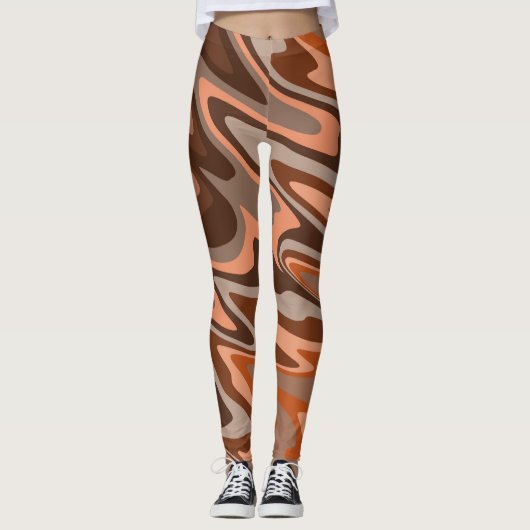 Trendy boho braun, Abstrakt Leggings (Vorderseite)