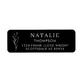 Trendy Boho Chic Black and White Rücksendeadresse (Vorne)