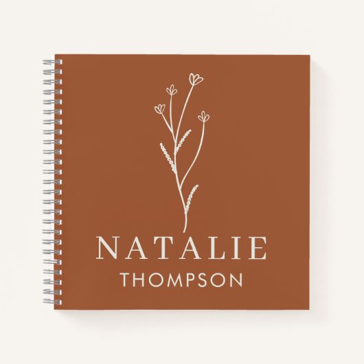 Trendy Boho Chic Minimal Custom Rustic Terracotta Notizblock (Vorderseite)