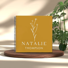 Trendy Boho Chic Minimalistisch Custom Mustard Yel Notizblock