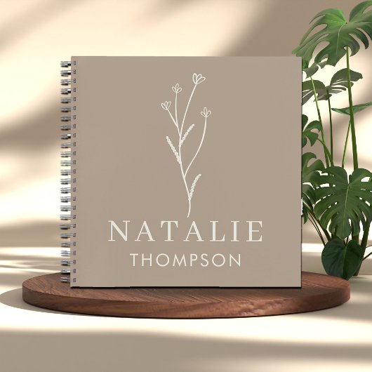 Trendy Boho Chic Minimalistisch Custom Mustard Yel Notizblock