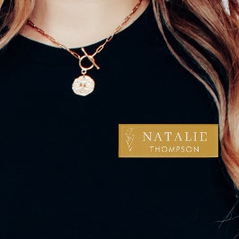 Trendy Boho Chic Minimalistisch Mustard Yellow Cus Namenschild