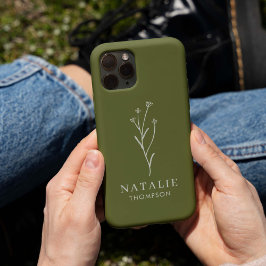 Trendy Boho Chic Minimalistisch Olive Green indivi Case-Mate iPhone Hülle