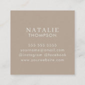 Trendy Boho Chic Minimalistisch Rustic Greig Blume Quadratische Visitenkarte (Rückseite)