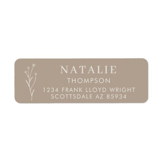 Trendy Boho Chic Mushroom Brown Rücksendeadresse (Vorne)