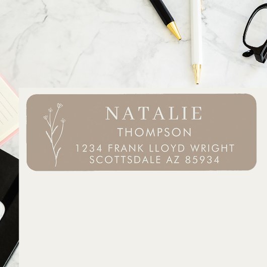 Trendy Boho Chic Mushroom Brown Rücksendeadresse