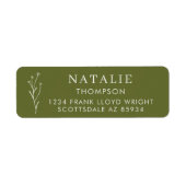 Trendy Boho Chic Olive Green Rücksendeadresse (Vorne)