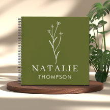 Trendy Boho Chic Personalisiert Name Olive Green