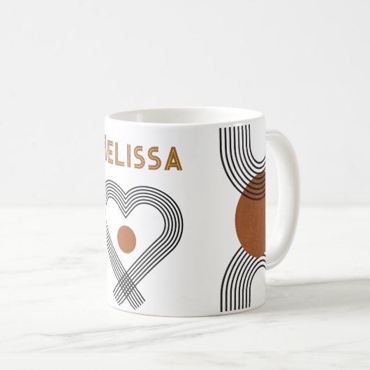 trendy boho chic Stil bunt geometrisch Muster Kaffeetasse (VorderseiteRechts)