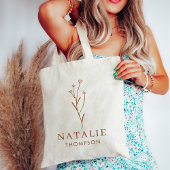 Trendy Boho Chic Terracotta Blume Personalisiert Tragetasche