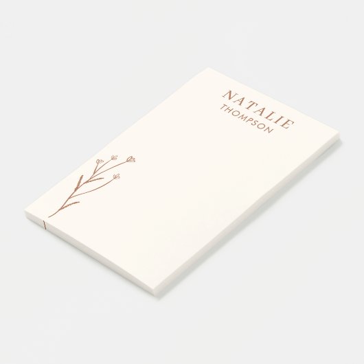 Trendy Boho Chic Terracotta Cool Personalisiert Post-it Klebezettel (angewinkelt)