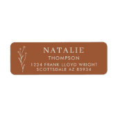 Trendy Boho Chic Terracotta Rücksendeadresse (Vorne)