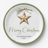 Trendy Boho Christmas Tree in Scandinavian Style Pappteller (Vorderseite)