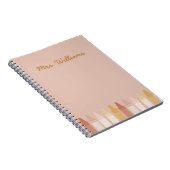 Trendy Boho Colors Crayon Teachname Notizblock (Rechte Seite)