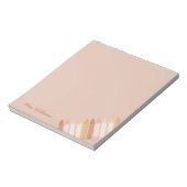 Trendy Boho Colors Crayon Teachname Notizblock (Rotiert)