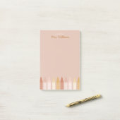 Trendy Boho Colors Crayon Teachname Post-it Klebezettel (Auf Schreibtisch)