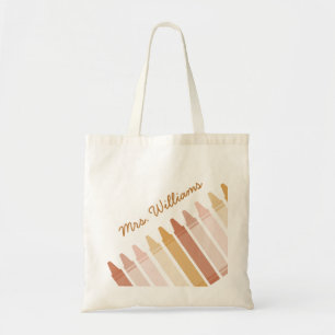 Trendy Boho Colors Crayon Teachname Tragetasche