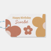 Trendy Boho Daisies Geschenkanhänger (Rückseite Horizontal)