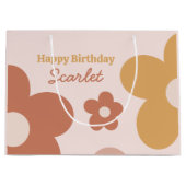 Trendy Boho Daisies Große Geschenktüte (Vorderseite)