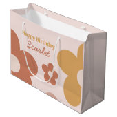 Trendy Boho Daisies Große Geschenktüte (Vorderseite Schrägansicht)