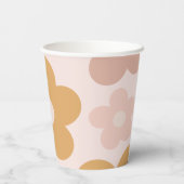 Trendy Boho Daisies Pappbecher (Rückseite)