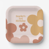 Trendy Boho Daisies Pappteller (Vorderseite)