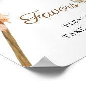 Trendy Boho Dried Palm Pampas Grass Favoriten Zeic Poster (Ecke)