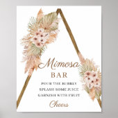 Trendy Boho Dried Palm Pampas Grass Mimosa Bar Poster (Vorne)