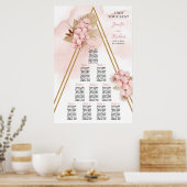 Trendy Boho Driving Palm und Blush Blume Gold Poster (Küche)