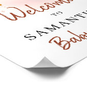 Trendy Boho Dusty Pink Rust Rainbow Willkommen Poster (Ecke)