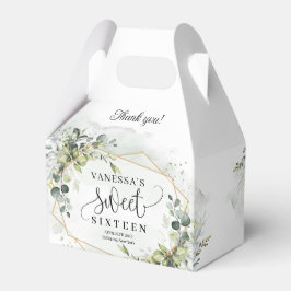 Trendy boho eucalyptus grün Gold 16. Geburtstag Geschenkschachtel