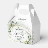 Trendy boho eucalyptus grün Gold 16. Geburtstag Geschenkschachtel (Vorderseite)